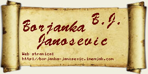 Borjanka Janošević vizit kartica